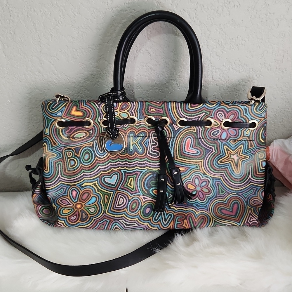 Dooney Bourke Purse vintage graffiti usa Faded and spots FLAWS y2k Vintage